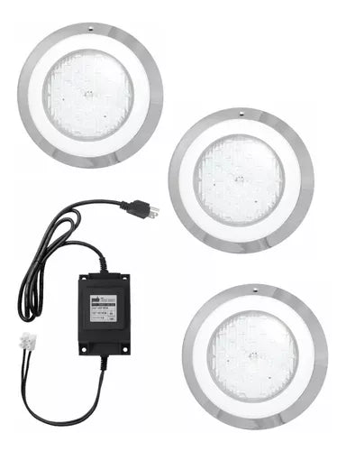 3 Lámpara Led Para Piscina Rgb, 18 Watts, 12 Vca Y Transformador
