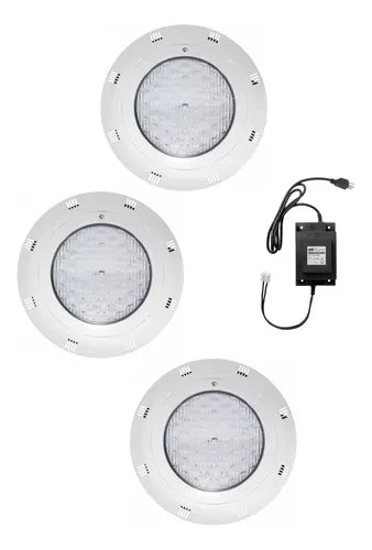 3 Lampara Led Para Piscina Rgb, 18 Watts, 12 Vca Y Transformador