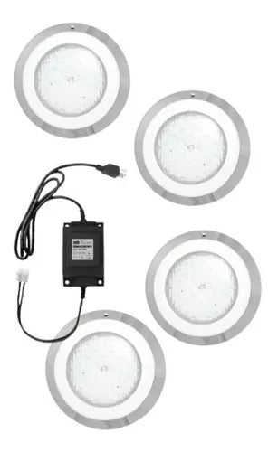 4 Lámpara Led Piscina Rgb, 18 W 12 Vca Y Transformador 100w