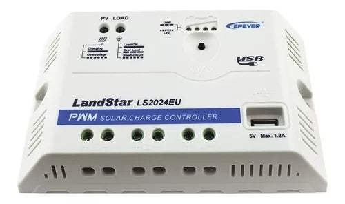 Controlador Epsolar Pwm 12/24v 20 A, Salida Usb