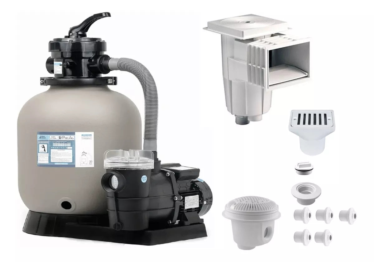 Kit Completo Para Alberca Desnatador Filtro Dren Bomba