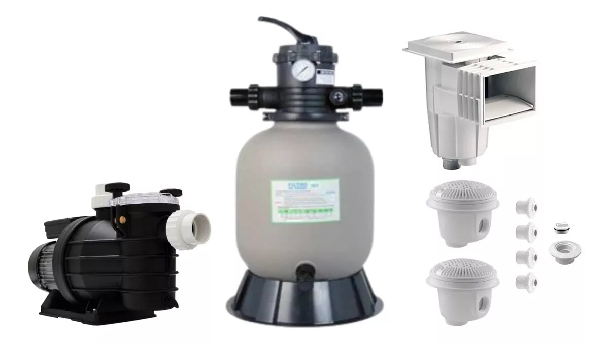 Kit De Equipo Completo Para Alberca con Filtro 14 Y Bomba 3/4