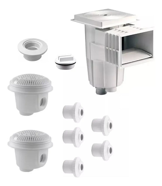 Kit De Empotrables Para Alberca Con 2 Dren Y 2 Desnatador