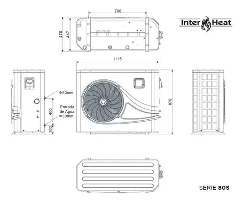Bomba De Calor 13 000 BTUS Interheat Para Alberca 220V WIFI