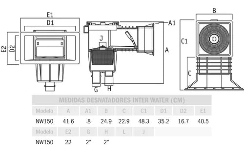 Desnatador Skimmer Boca Ancha Para Alberca O Piscina