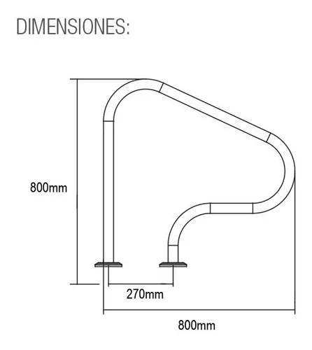 Par Pasamanos Para Alberca Acero Inoxidable 304