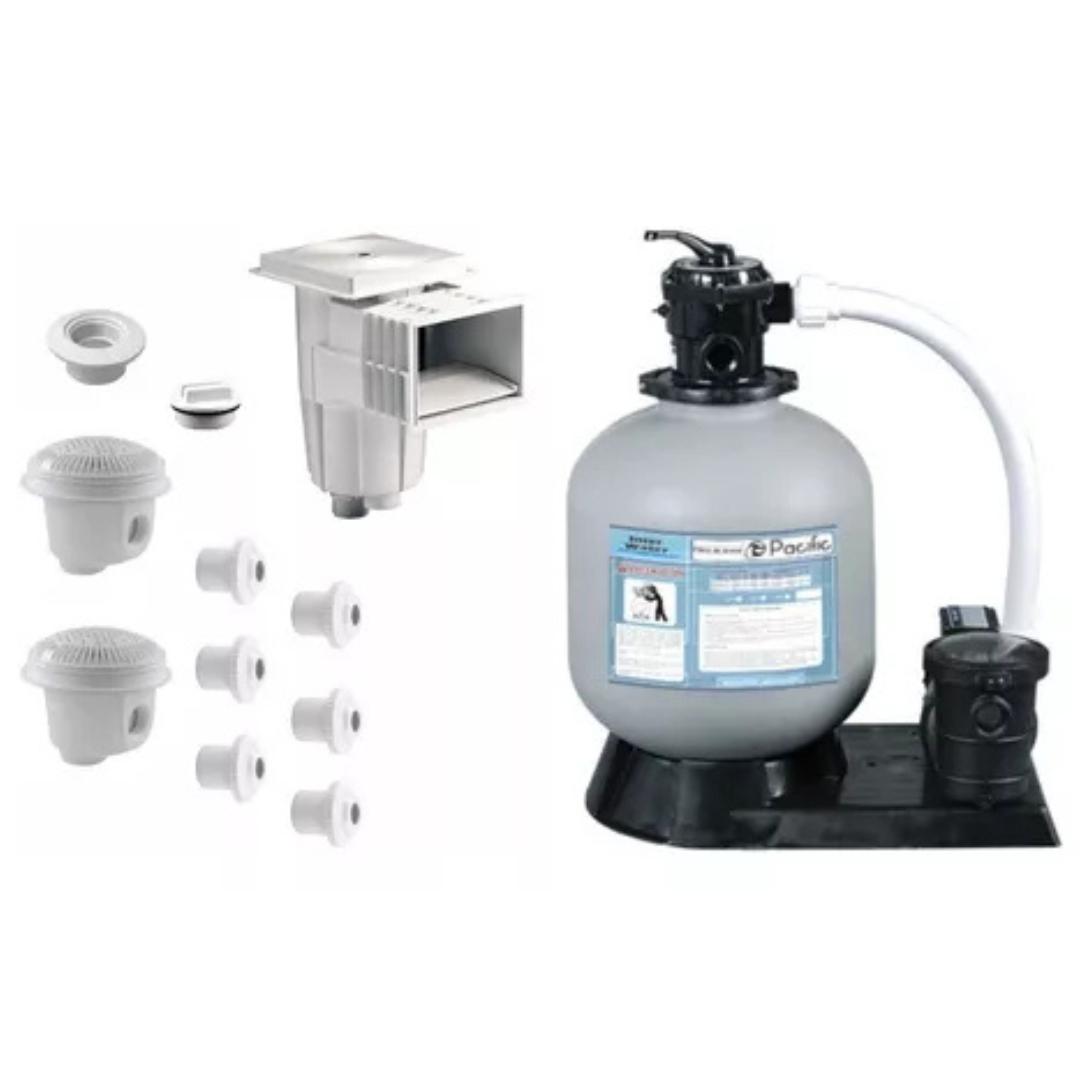 Equipo Completo Para Alberca Desnatador Filtro Dren Bomba