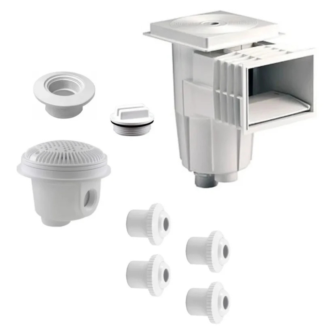 Kit Accesorios Empotrables con Desnatador, Dren boquillas, para Piscinas o Albercas