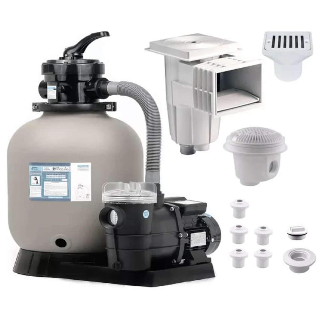 Kit Completo Para Alberca Desnatador Filtro Dren Bomba