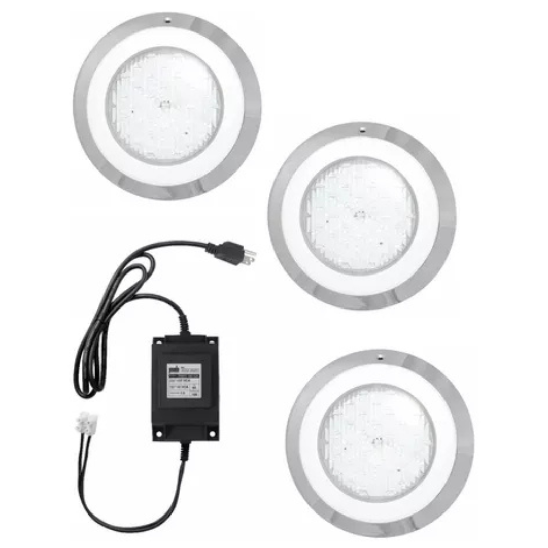 3 Lámpara Led Para Piscina Rgb, 18 Watts, 12 Vca Y Transformador