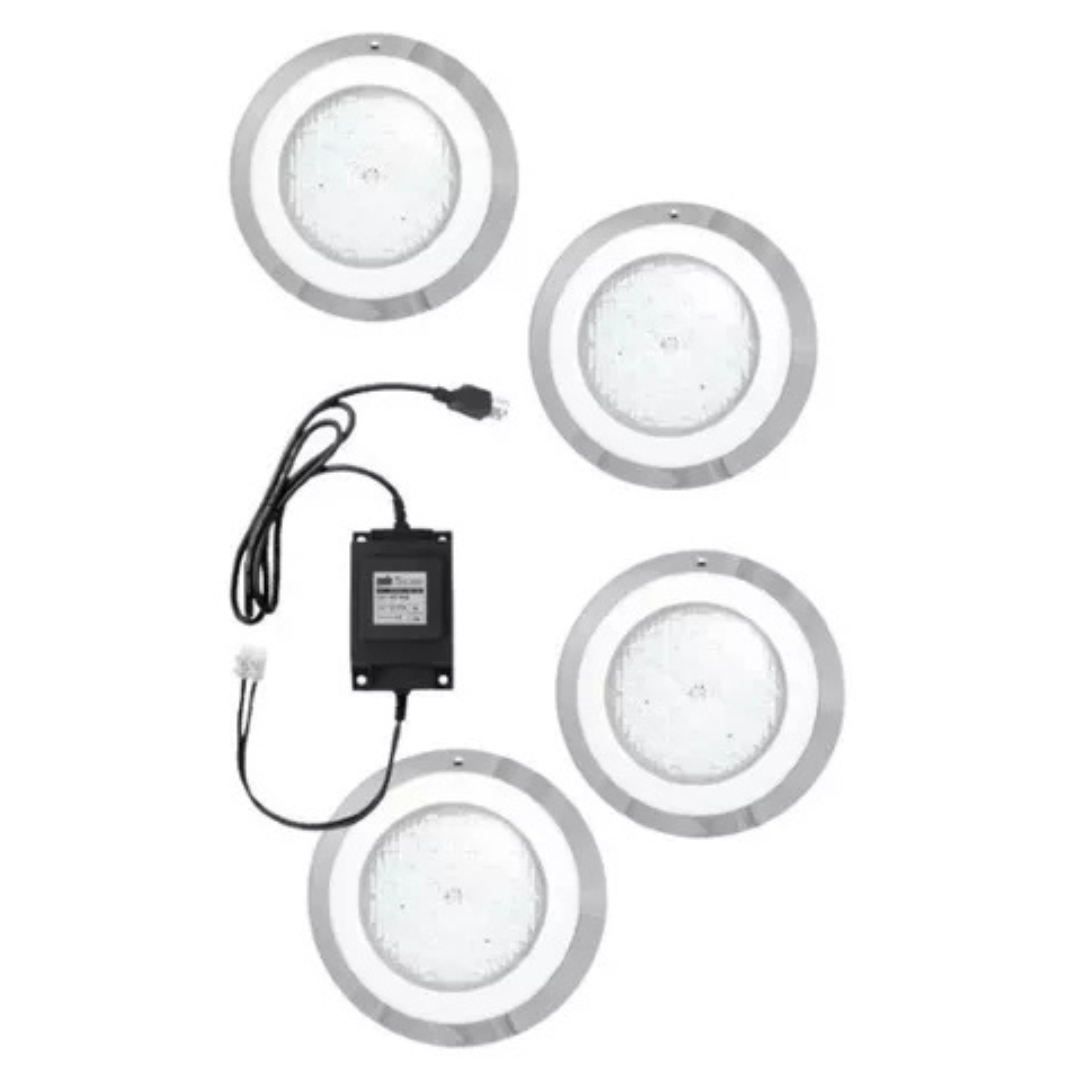 4 Lámpara Led Piscina Rgb, 18 W 12 Vca Y Transformador 100w