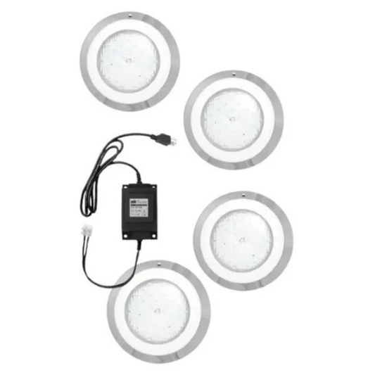 4 Lámpara Led Piscina Rgb, 18 W 12 Vca Y Transformador 100w