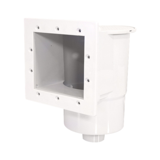 Desnatador plástico blanco para piscina de fibra, 1.5" M, boca chica, 15 cm ancho