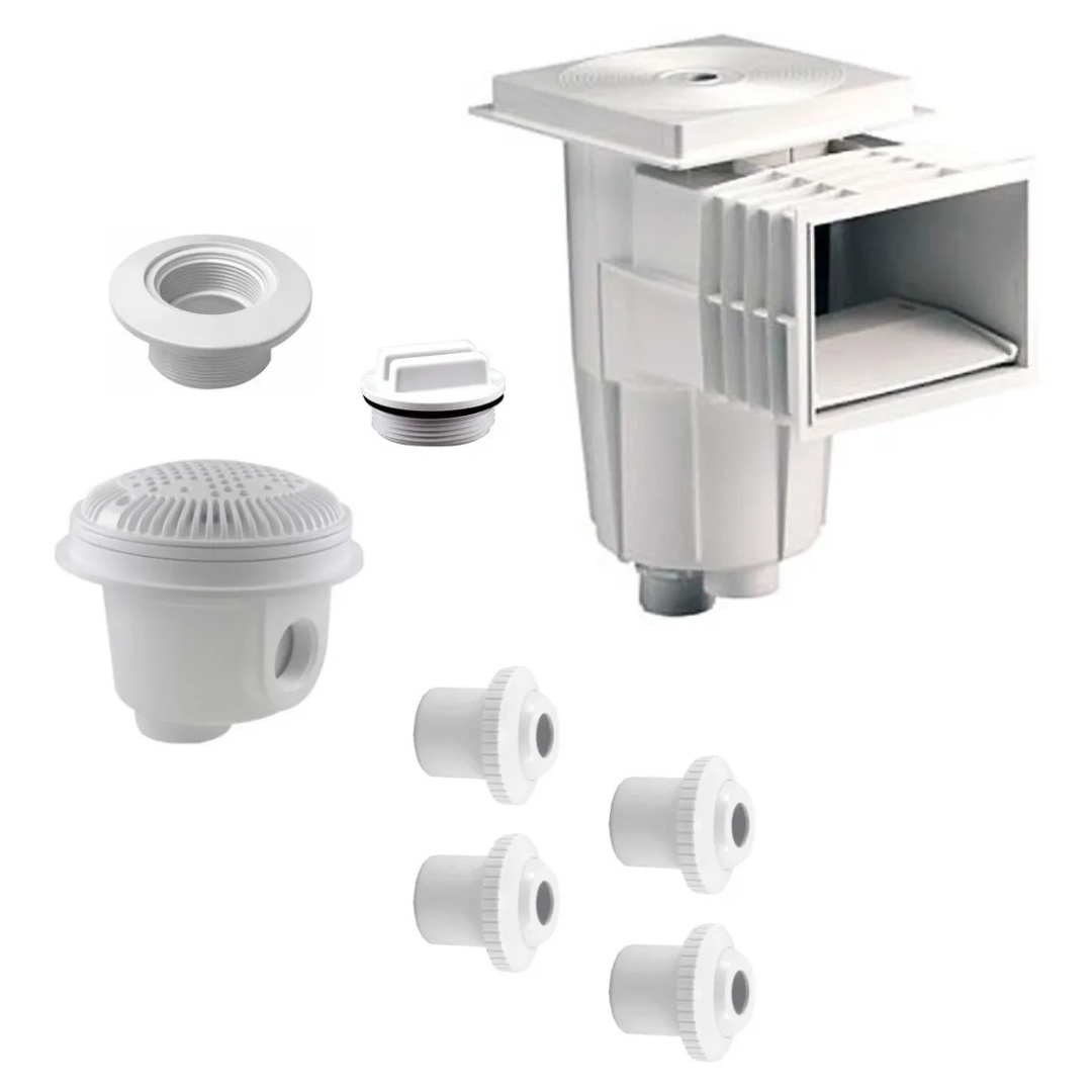 Kit De Empotrables Para Alberca Con Dren Fondo,  Desnatador y boquillas