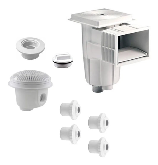 Kit De Empotrables Para Alberca Con Dren Fondo,  Desnatador y boquillas