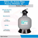 Filtro de arena en plástico 16T PANDA POOL PRODUCTS