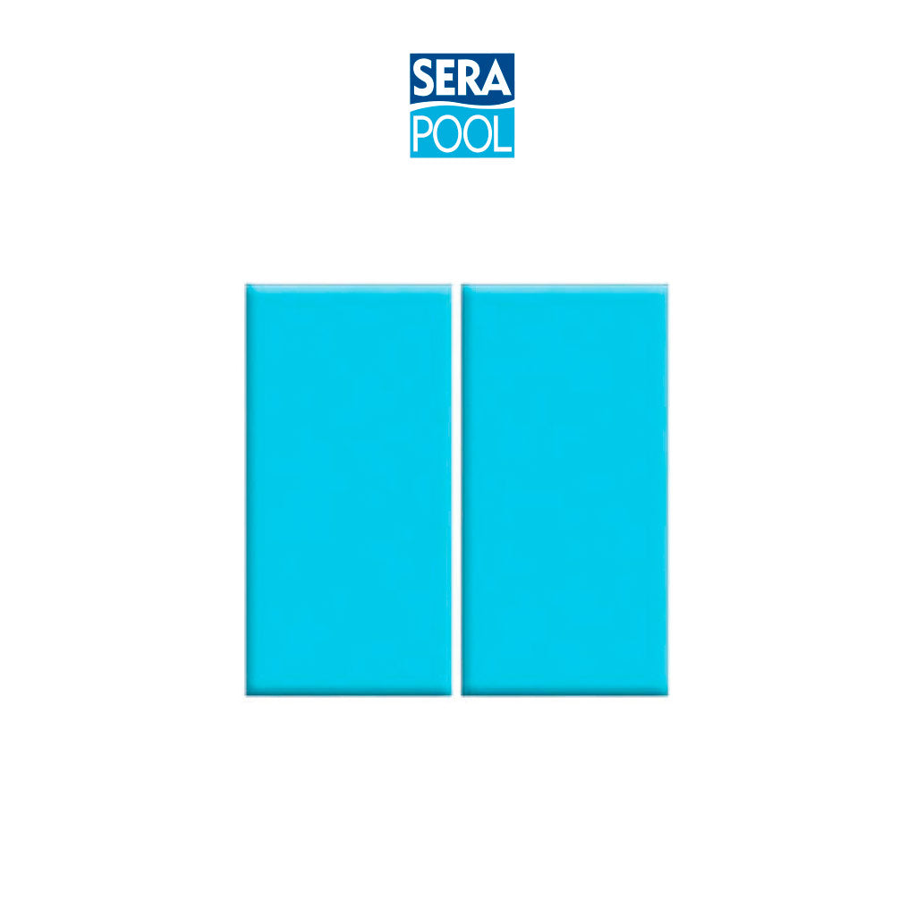 M2 AZULEJO 100% PORCELANA AZUL CLARO 12 X 24.5 CMS**